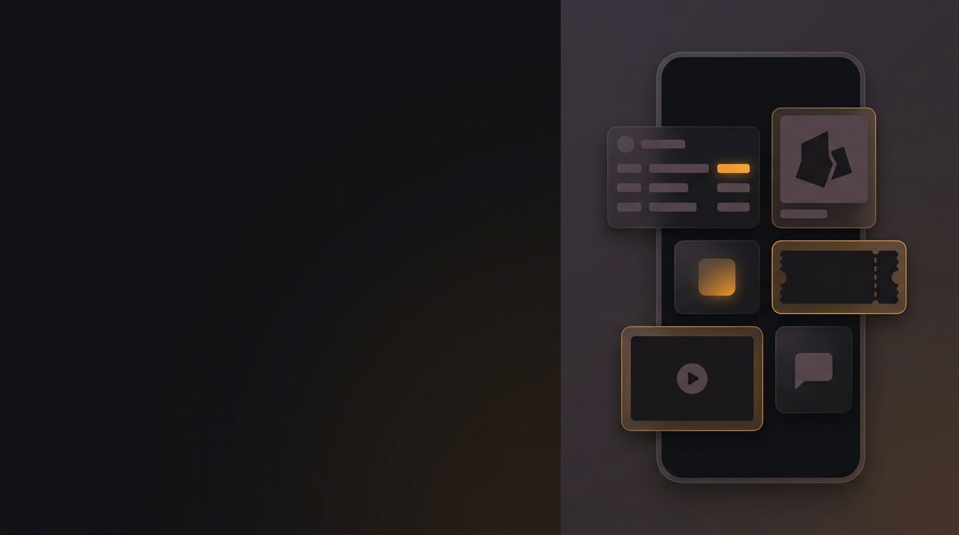 Публичная страница артиста: блоки с датами, товарами и плеером на спокойном фоне бренда